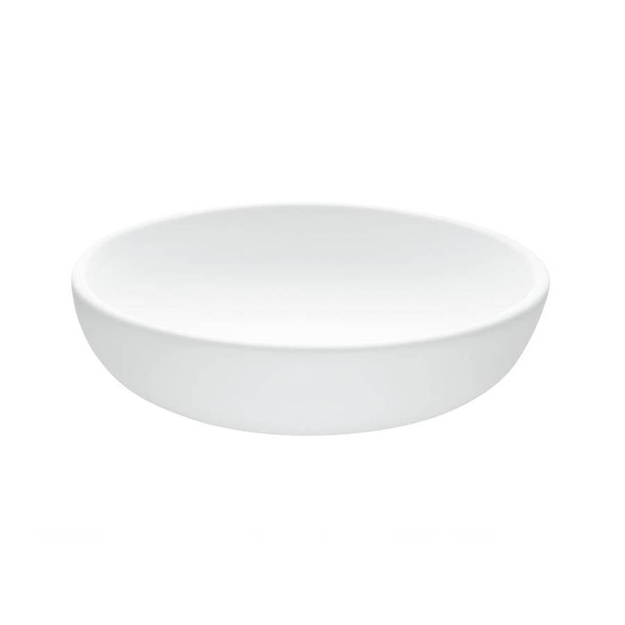 LUNA 2 SCULPTURESTONE VESSEL FLAT RIM - MATTE BISCUIT (15.75)