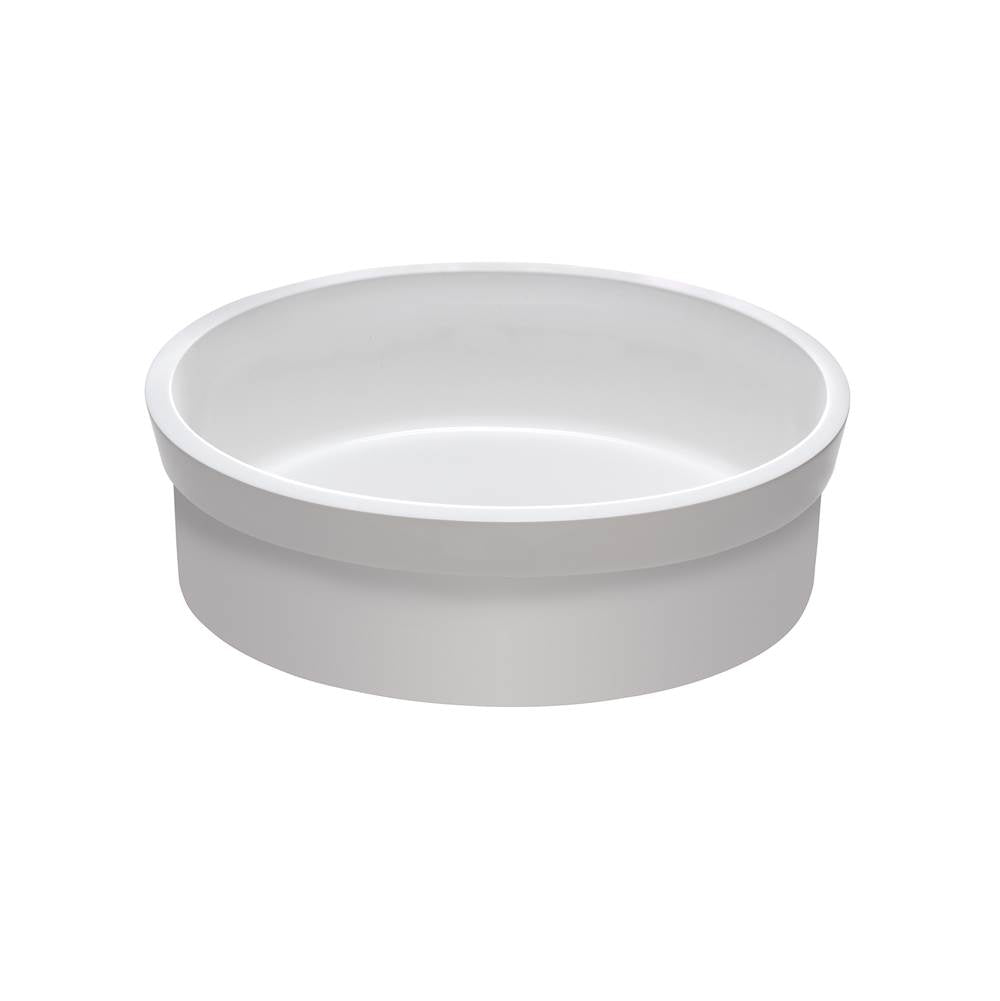MTI Baths - CONTINUUM OVAL SCULPURESTONE SEMI-RECESSED - GLOSS WHTIE (20.75X16) - Gloss White
