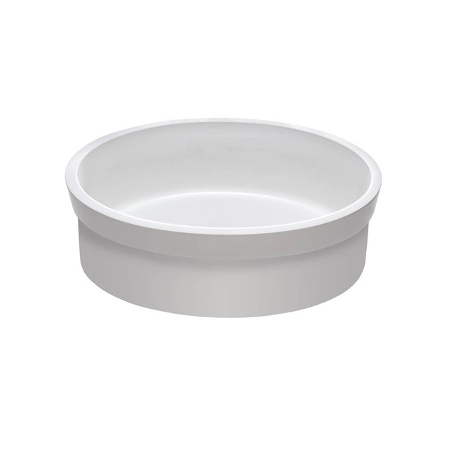 MTI Baths - CONTINUUM ROUND SCULPTURESTONE SEMI-RECESSED - MATTE WHITE (16.25X16.25) - White Matte