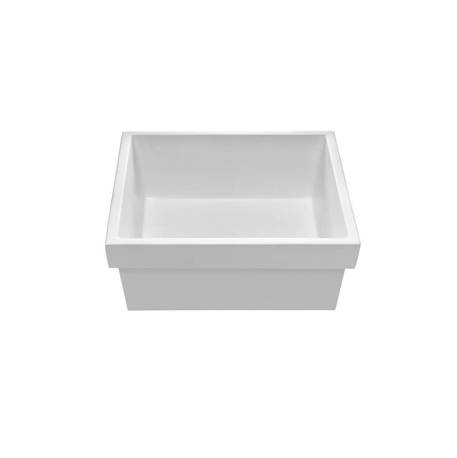 MTI Baths - CONTINUUM SQUARE SCULPTURESTONE SEMI-RECESSED - MATTE WHITE (15.75X15.75) - White Matte