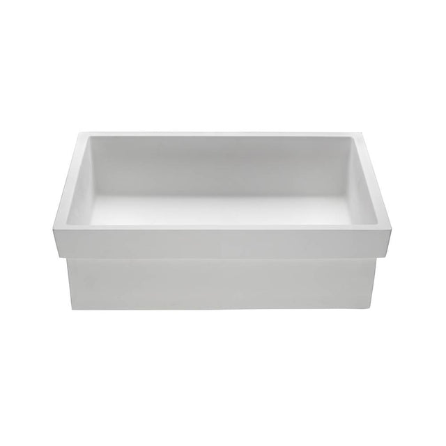 MTI Baths - CONTINUUM RECTANGLE SCULPTURESTONE SEMI-RECESSED - MATTE WHITE (20.75X16.25) - White Matte