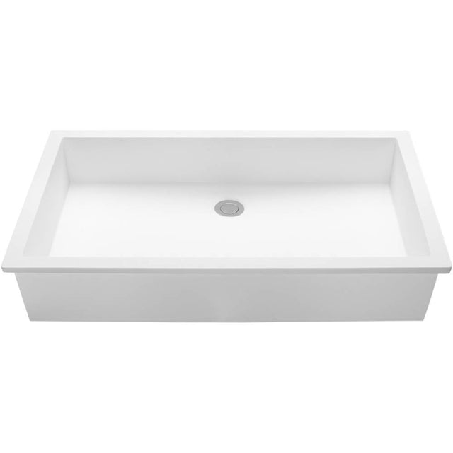 MTI Baths - PETRA 13 SCULPTURESTONE UNDERMOUNT - MATTE WHITE (26X16) - White Matte