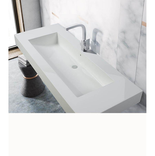 MTI Baths - METROPOLIS SCULPTURESTONE WALL-MOUNTED - GLOSS WHITE (51.75X20) - Gloss White