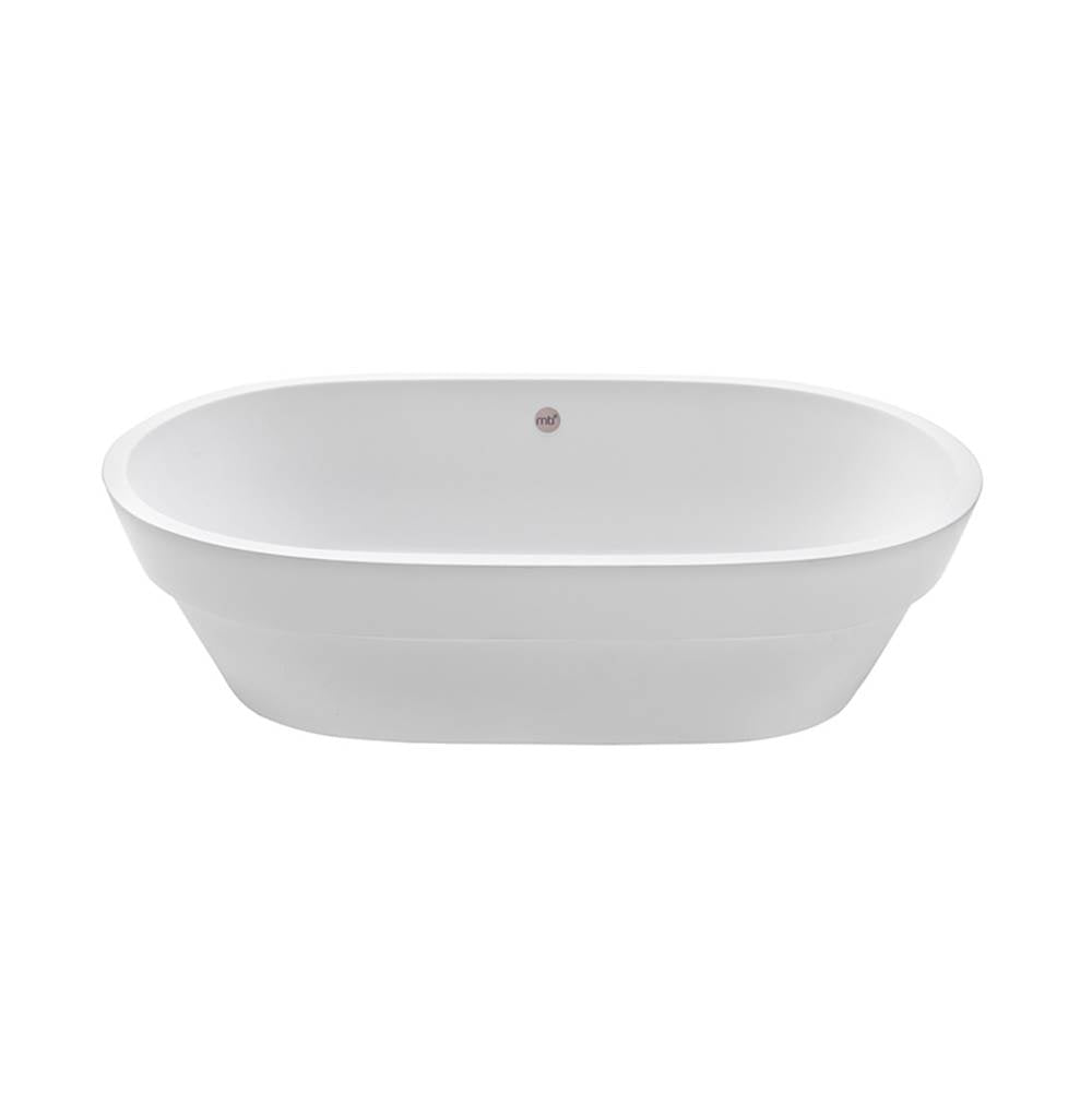 MTI Baths - LEONA SCULPTURESTONE VESSEL/SEMI-RECESSED - MATTE WHITE (20X13) - Matte White