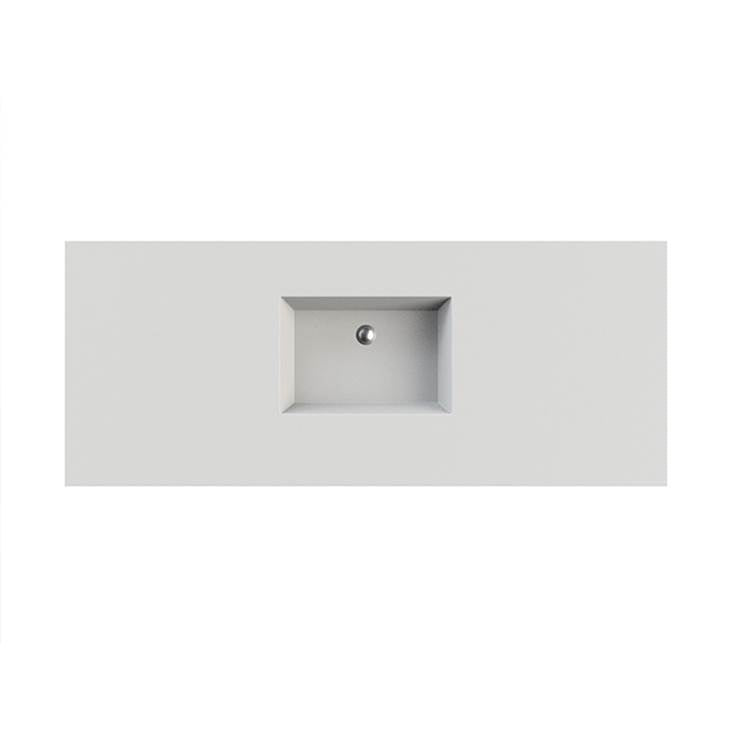 MTI Baths - PETRA 2 SCULPTURESTONE COUNTER SINK SINGLE BOWL  UP TO 36''- GLOSS WHITE - Gloss White