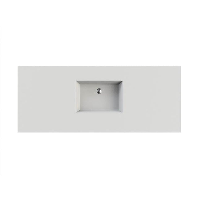 MTI Baths - PETRA 2 SCULPTURESTONE COUNTER SINK SINGLE BOWL  UP TO 30''- GLOSS WHITE - Gloss White