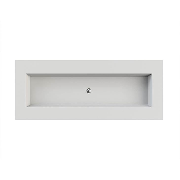 MTI Baths - PETRA 5 SCULPTURESTONE COUNTER SINK SINGLE BOWL  UP TO 80''- GLOSS WHITE - Gloss White