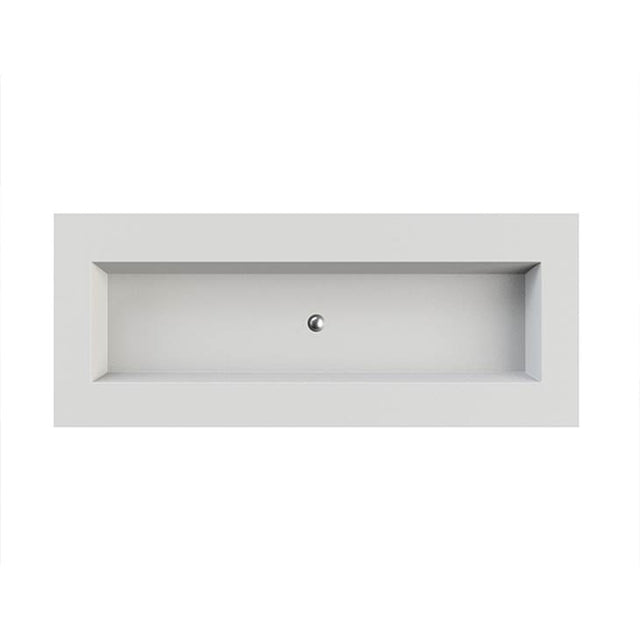 MTI Baths - PETRA 5 SCULPTURESTONE COUNTER SINK SINGLE BOWL  UP TO 68''- GLOSS WHITE - Gloss White