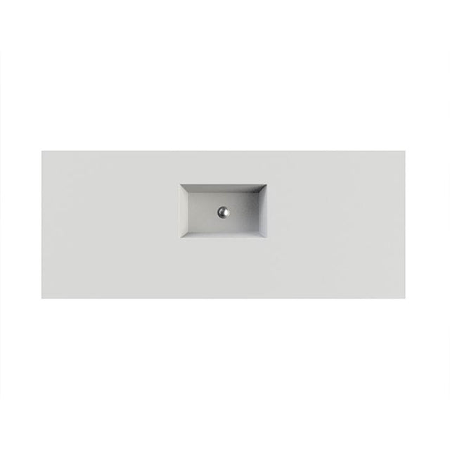 MTI Baths - PETRA 9 SCULPTURESTONE COUNTER SINK DOUBLE BOWL  UP TO 43''- GLOSS WHITE - Gloss White