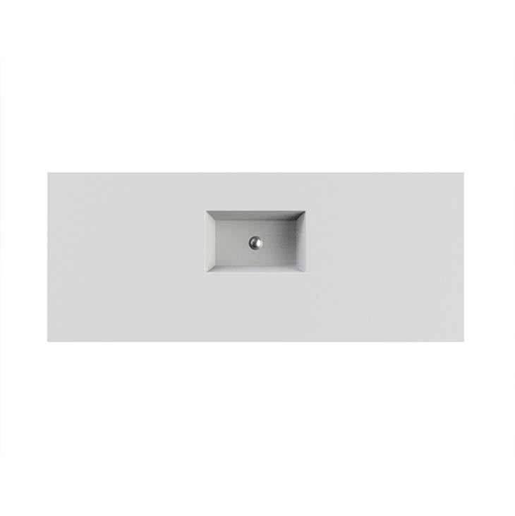 MTI Baths - PETRA 9 SCULPTURESTONE COUNTER SINK SINGLE BOWL UP TO 36''- GLOSS WHITE - Gloss White