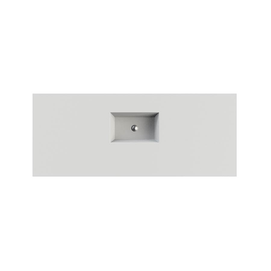 MTI Baths - PETRA 9 SCULPTURESTONE COUNTER SINK SINGLE BOWL  UP TO 50''- GLOSS WHITE - Gloss White