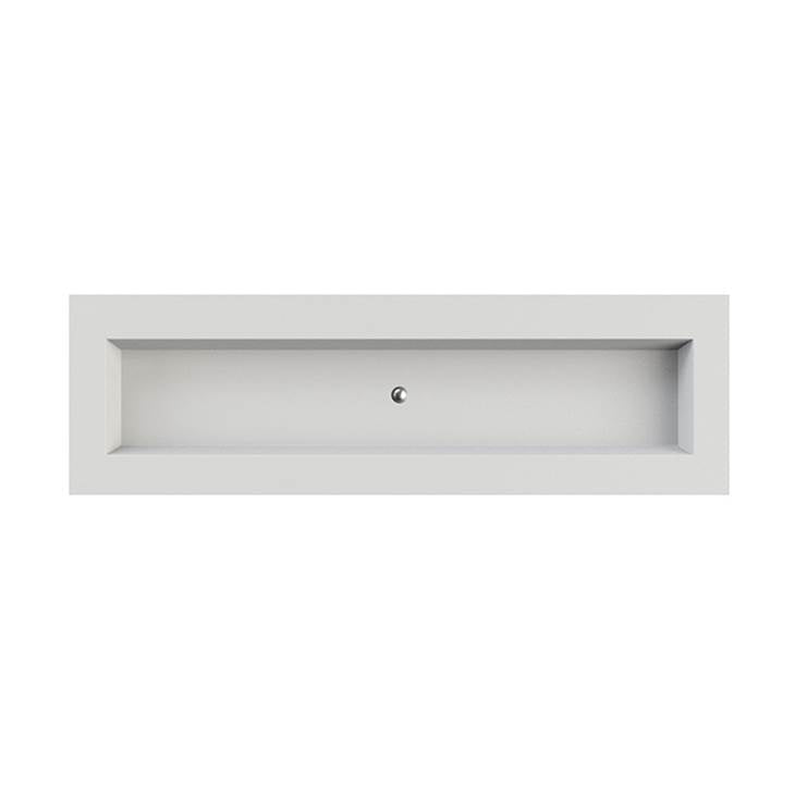 MTI Baths - PETRA 12 SCULPTURESTONE COUNTER SINK SINGLE BOWL  UP TO 80''- GLOSS WHITE - Gloss White