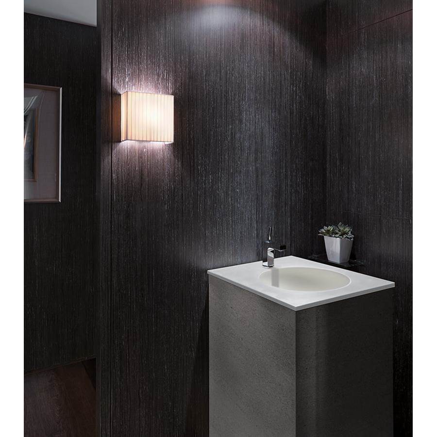 MTI Baths - LUNA 1 SCULPTURESTONE COUNTER SINK DOUBLE BOWL  UP TO 62''- GLOSS WHITE - Gloss White