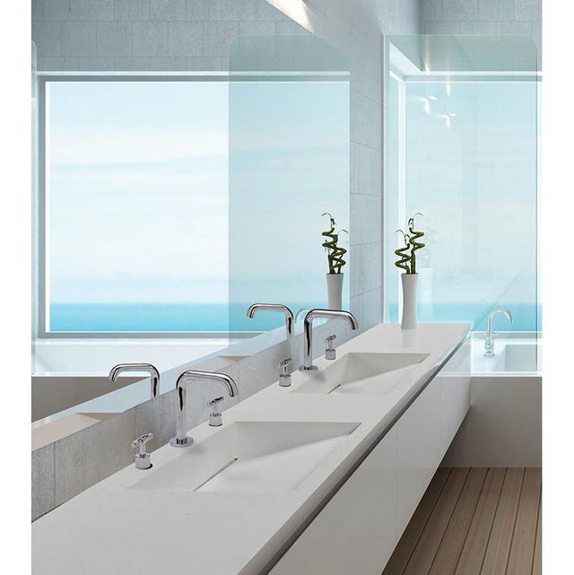 MTI Baths - INCLINE SCULPTURESTONE COUNTER SINK SINGLE BOWL  UP TO 74''- GLOSS WHITE - Gloss White