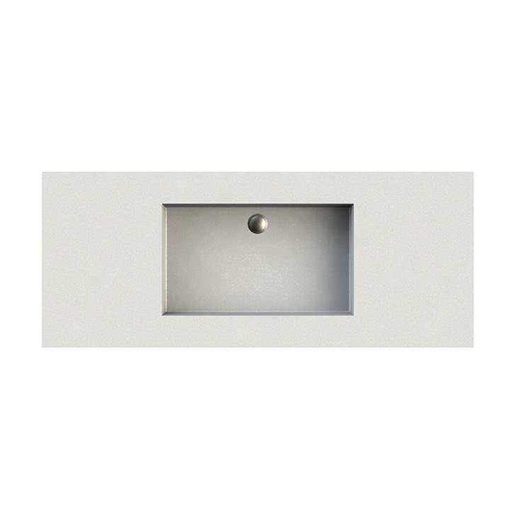 MTI Baths - PETRA 13 SCULPTURESTONE COUNTER SINK SINGLE BOWL  UP TO 68''- GLOSS WHITE - Gloss White