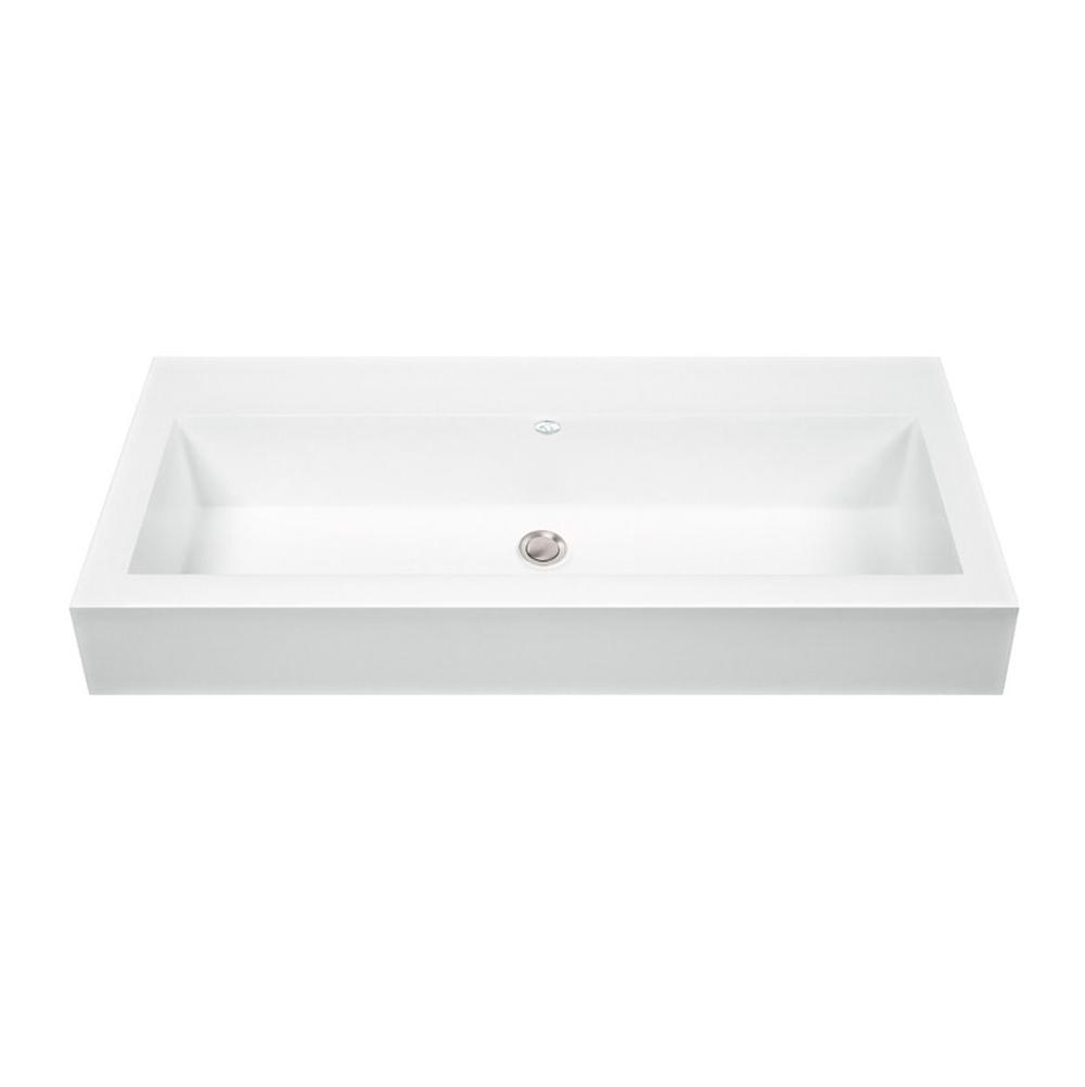 MTI Baths - METRO 2 SR SCULPTURESTONE SEMI-RECESSED - MATTE WHITE (37.25X17.5) - White Matte