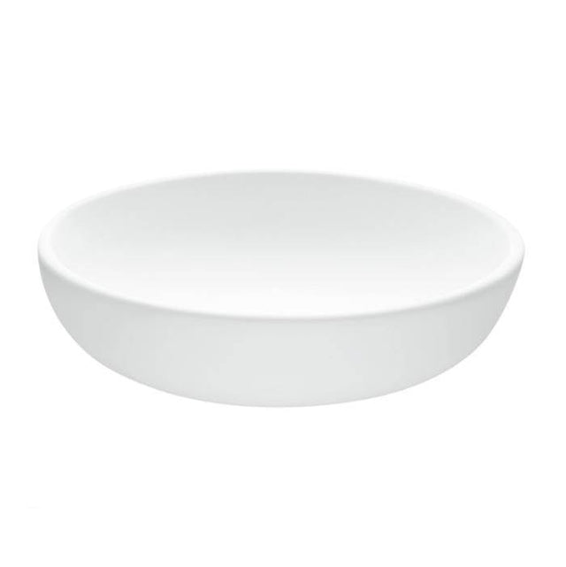 MTI Baths - LUNA 2 SCULPTURESTONE VESSEL ROLLED RIM - GLOSS WHITE (15.75) - Gloss White