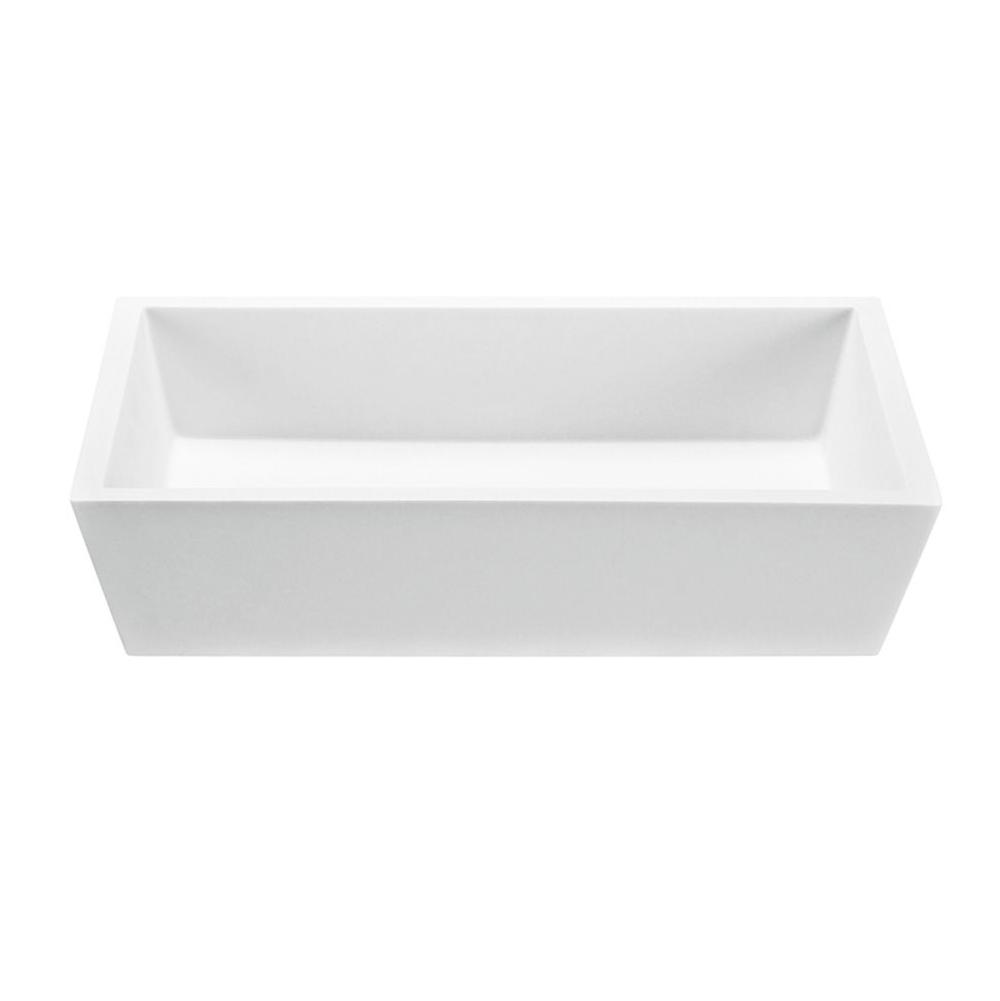 MTI Baths - PETRA 4 SCULPTURESTONE VESSEL - MATTE WHITE (22X14.25) - White Matte
