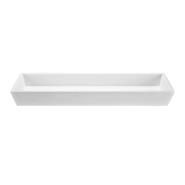 MTI Baths - PETRA 5 SCULPTURESTONE VESSEL - GLOSS WHITE (47.5X14.125) - Gloss White