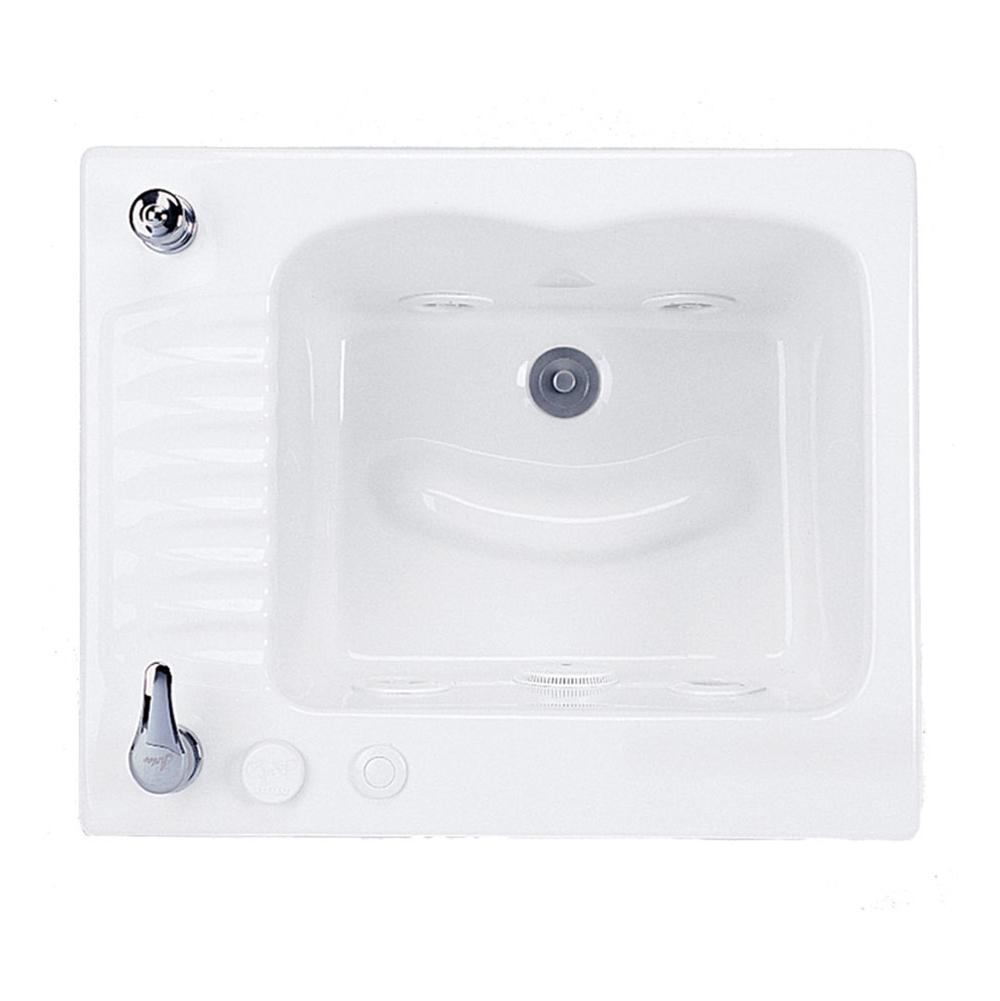MTI Baths - FOOT SPA 1 ACRYCLIC CXL DROP IN WHIRLPOOL CLEANING SYSTEM/CHROME VALVE - WHITE (28X23) - White