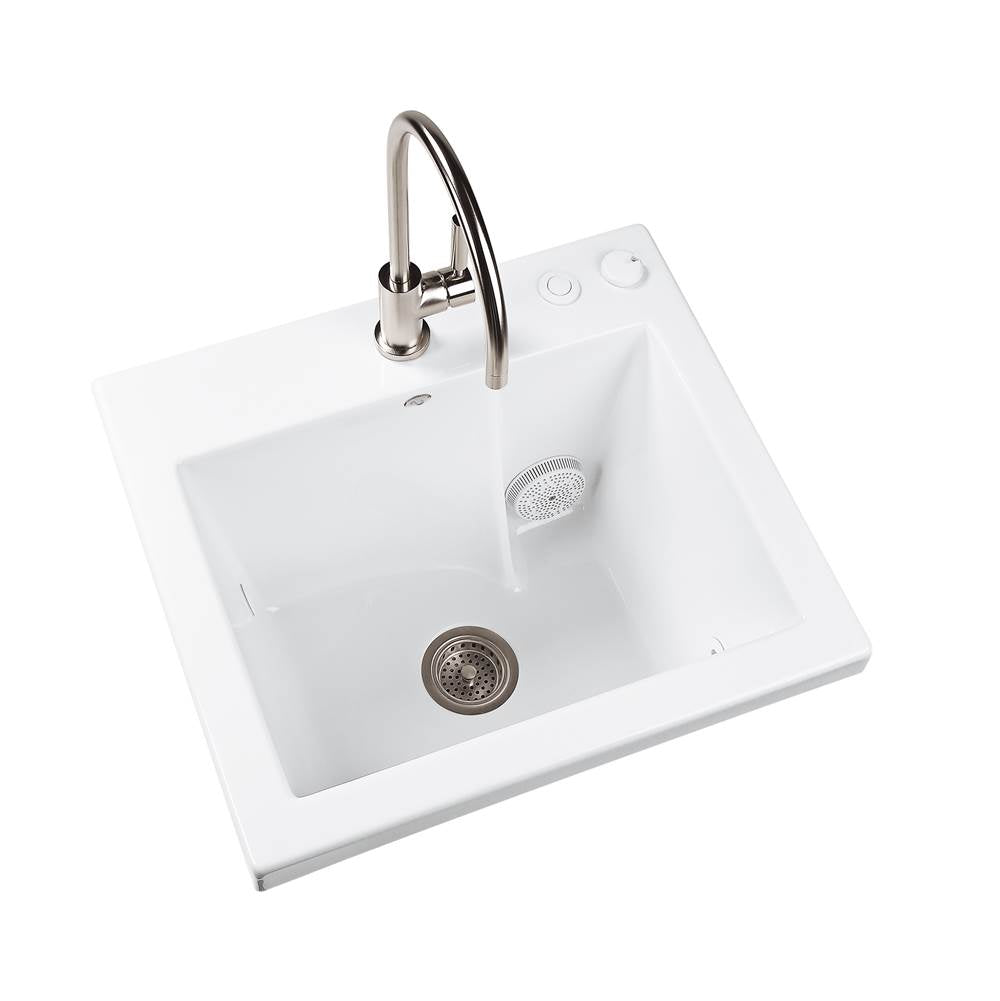 MTI Baths - JENTLE JET LAUNDRY ACRYLIC CXL JETTED/SMOOTH FRONT UNDERMOUNT - WHITE (30X22) - White