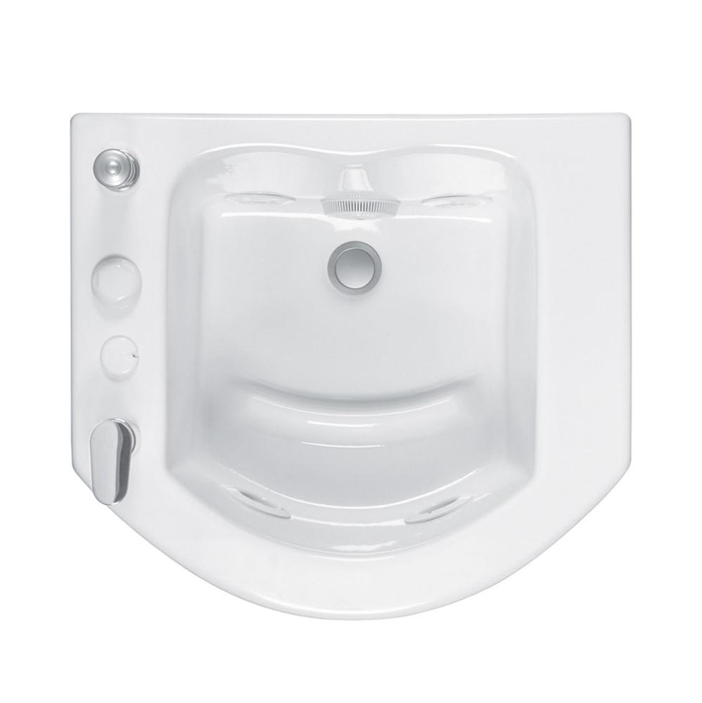 MTI Baths - FOOT SPA 2 ACRYCLIC CXL DROP IN WHIRLPOOL CLEANING SYSTEM/CHROME VALVE - WHITE (26.5X24) - White