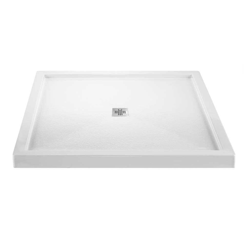 MTI Baths - 3636 ACRYLIC CXL CENTER DRAIN MULTI THRESHOLD - WHITE - White