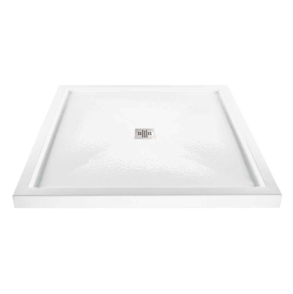 MTI Baths - 4242 ACRYLIC CXL CENTER DRAIN MULTI THRESHOLD - WHITE - White