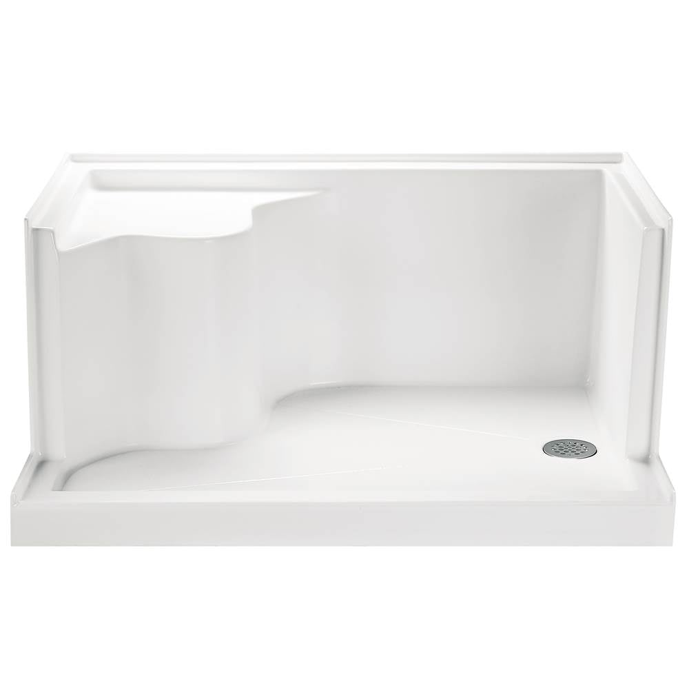 MTI Baths - 4832 ACRYLIC CXL LH DRAIN INTEGRAL SEAT/TILE FLANGE - WHITE - White