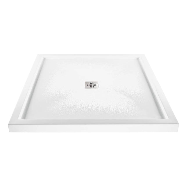 MTI Baths - 4848 ACRYLIC CXL CENTER DRAIN MULTI THRESHOLD - WHITE - White