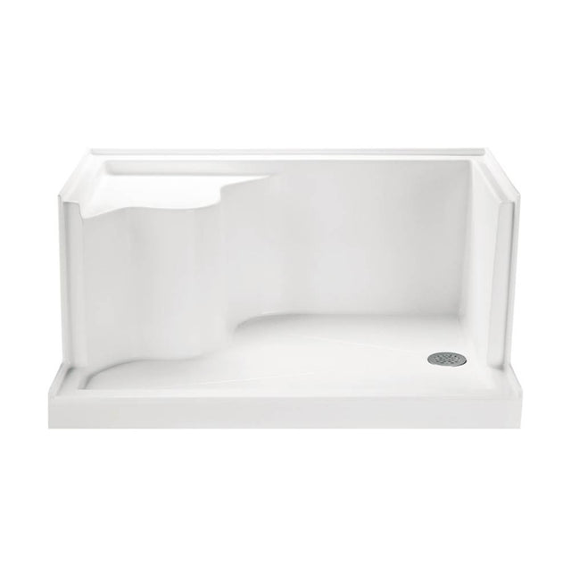 MTI Baths - 6032 ACRYLIC CXL RH DRAIN INTEGRAL SEAT/TILE FLANGE - WHITE - White
