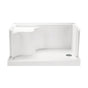 MTI Baths - 6032 ACRYLIC CXL LH DRAIN INTEGRAL SEAT/TILE FLANGE - WHITE - White