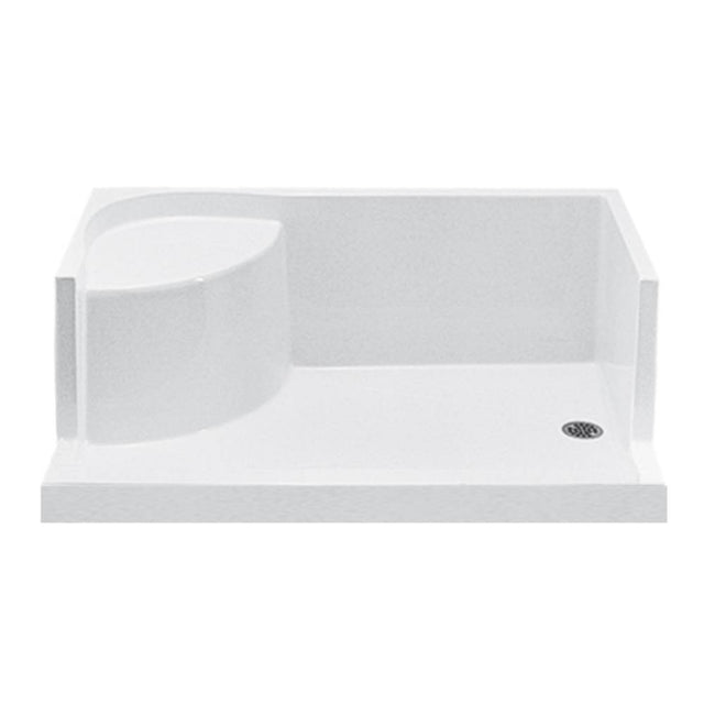 MTI Baths - 6036 ACRYLIC CXL RH DRAIN INTEGRAL SEAT/TILE FLANGE - WHITE - White