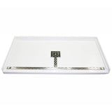 MTI Baths - 6042 ACRYLIC CXL BARRIER FREE CENTER DRAIN 63'' THRESHOLD 3-SIDED INTEGRAL TILE FLANGE - WHITE - White