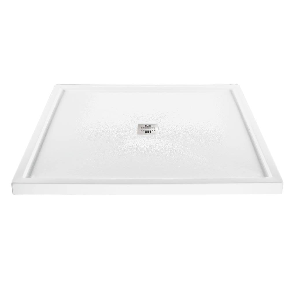 MTI Baths - 6048 ACRYLIC CXL CENTER DRAIN MULTI THRESHOLD - WHITE - White