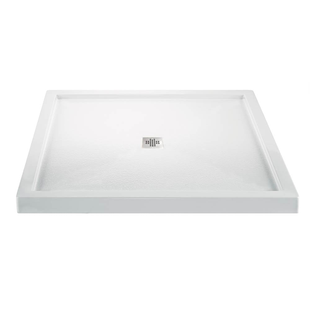 MTI Baths - 6060 ACRYLIC CXL CENTER DRAIN MULTI THRESHOLD - WHITE - White