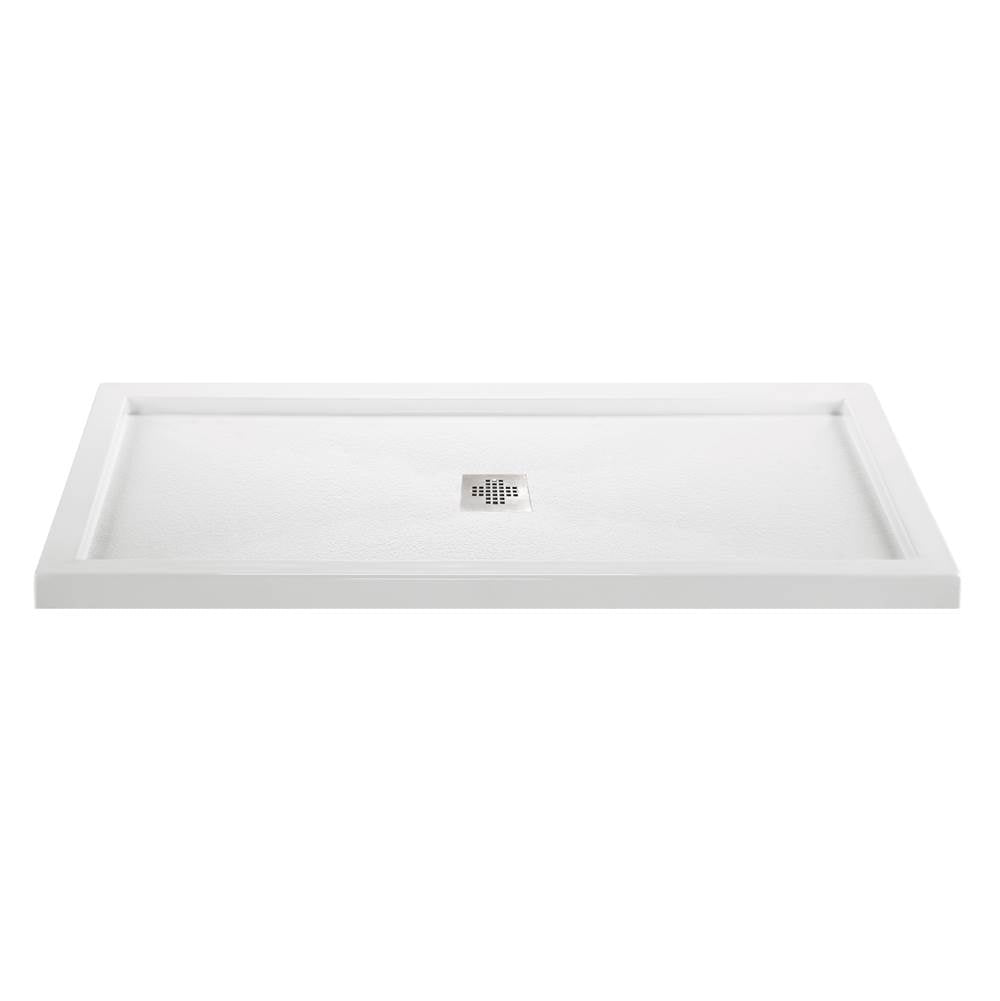 MTI Baths - 6632 ACRYLIC CXL CENTER DRAIN MULTI THRESHOLD - WHITE - White