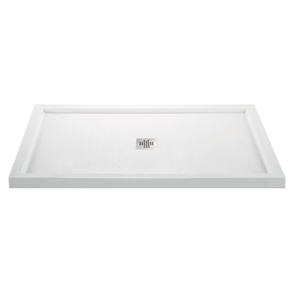 MTI Baths - 6642 ACRYLIC CXL CENTER DRAIN MULTI THRESHOLD - WHITE - White