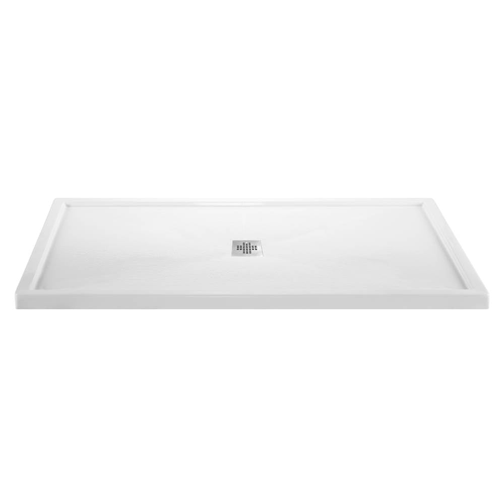 MTI Baths - 7236 ACRYLIC CXL CENTER DRAIN MULTI THRESHOLD - WHITE - White