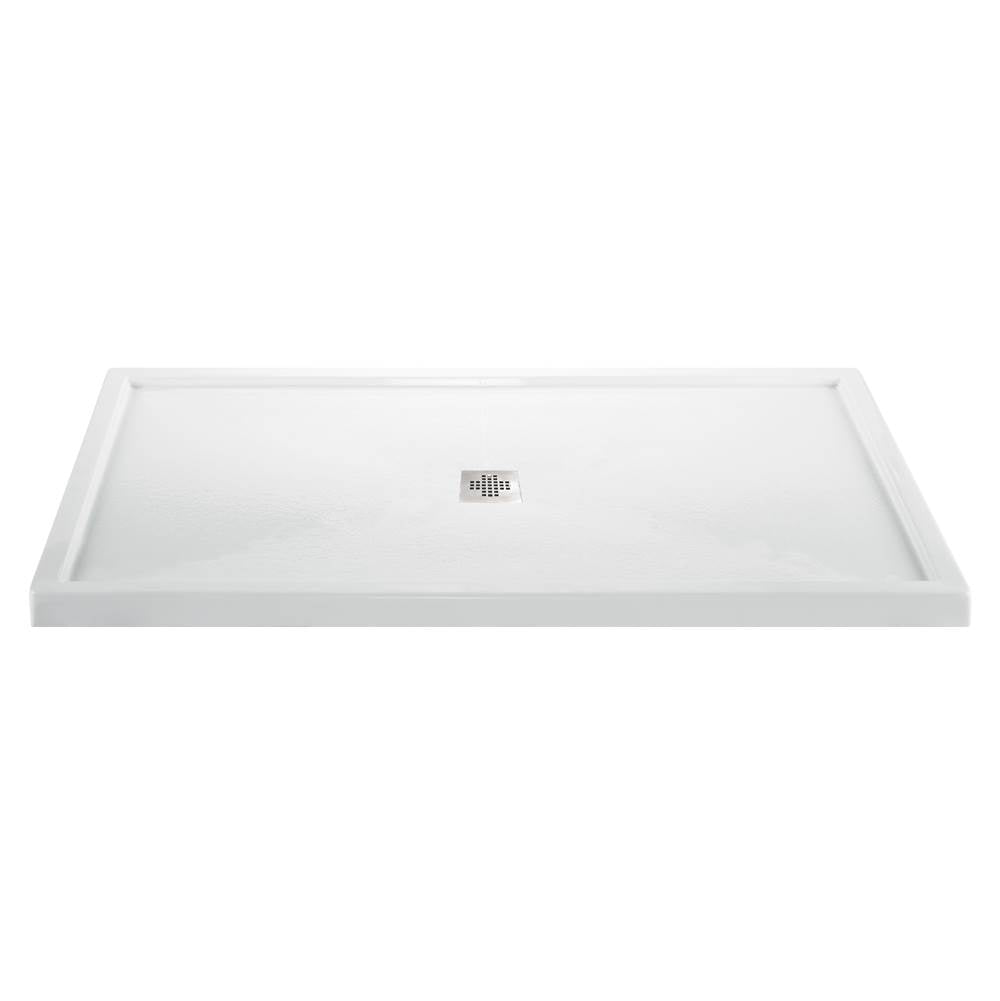 MTI Baths - 7242 ACRYLIC CXL CENTER DRAIN MULTI THRESHOLD - WHITE - White