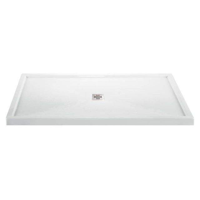 MTI Baths - 7242 ACRYLIC CXL CENTER DRAIN MULTI THRESHOLD - WHITE - White