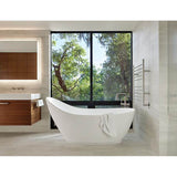MTI Baths - SAVOY SCULPTURESTONE FREESTANDING SOAKER WITHOUT PEDESTAL - MATTE WHITE (65.75x34.25) - White Matte