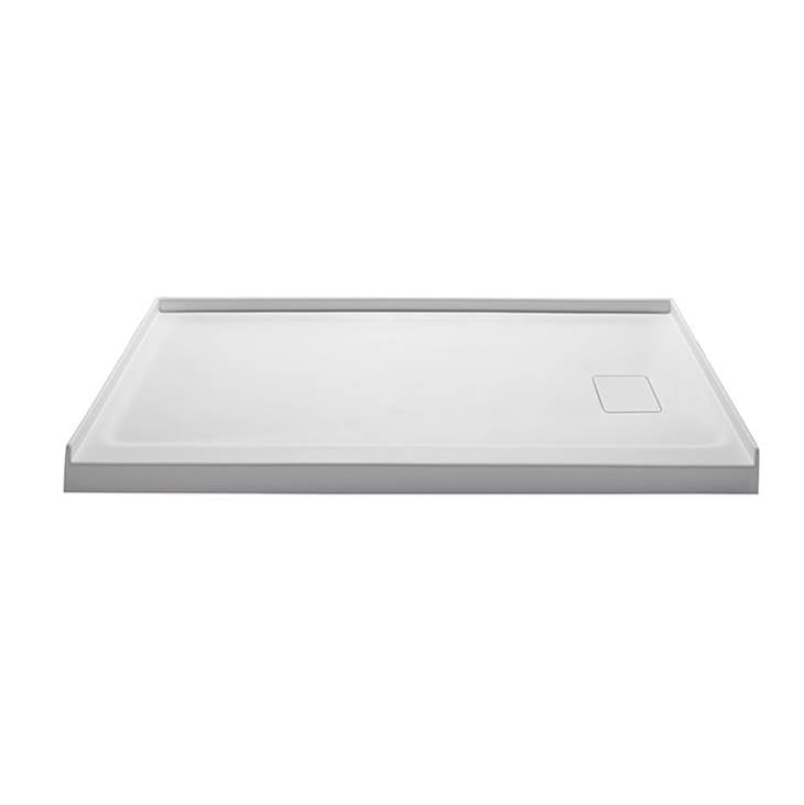 MTI Baths - 6034 DOLOMATTE LH DRAIN 3-SIDED INTEGRAL TILE FLANGE - WHITE - Matte White