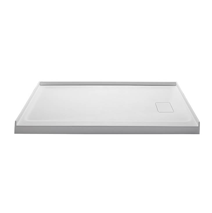 MTI Baths - 6036 DOLOMATTE RH DRAIN 3-SIDED INTEGRAL TILE FLANGE - WHITE - Matte White