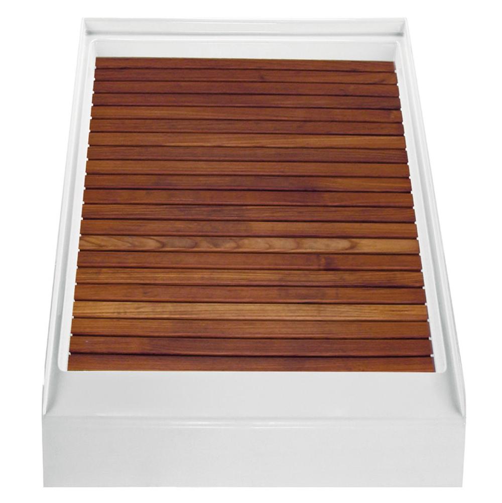 MTI Baths - TEAK SHOWER TRAY FOR MTSB-3660 CENTER DRAIN
