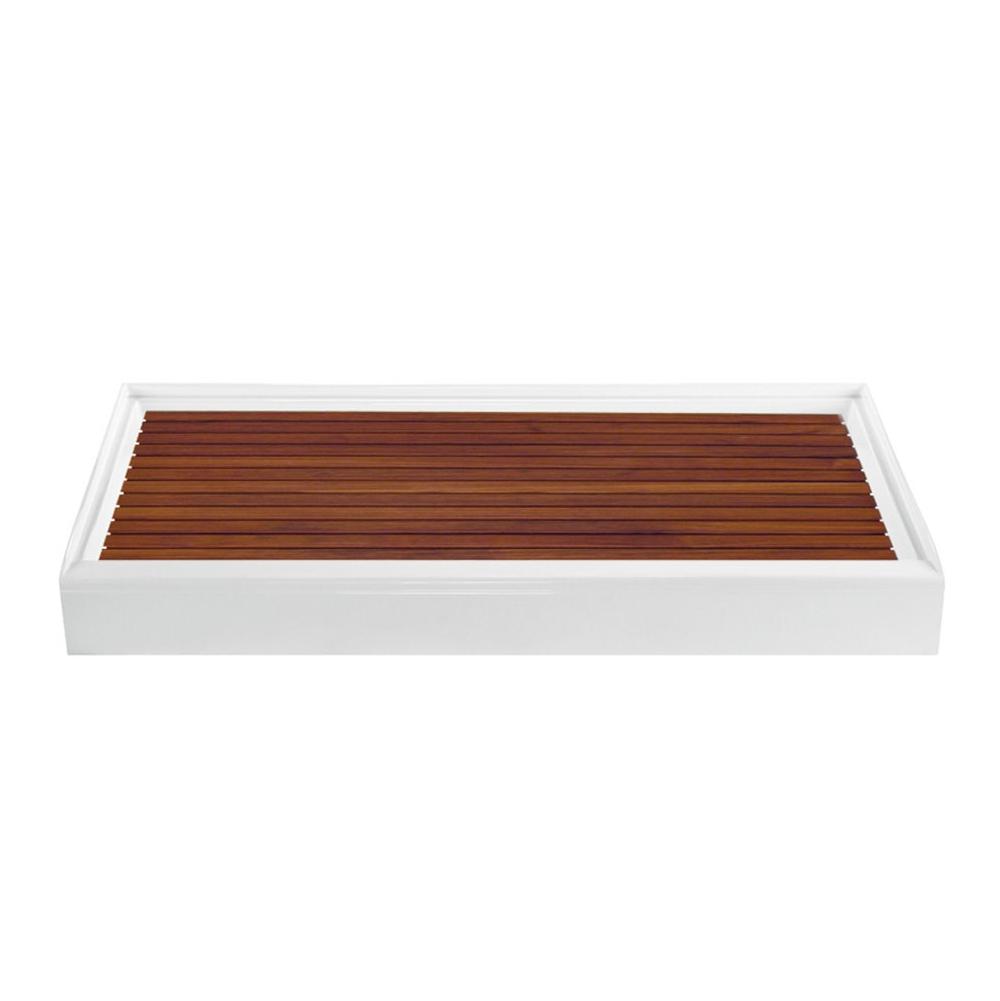 MTI Baths - TEAK SHOWER TRAY FOR MTSB-6030 END DRAIN