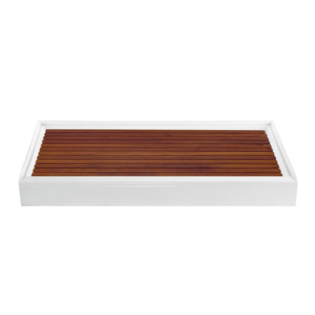 MTI Baths - TEAK SHOWER TRAY FOR MTSB-6030 END DRAIN