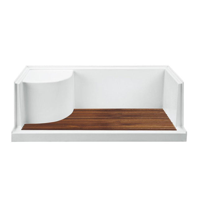MTI Baths - TEAK SHOWER TRAY FOR MTSB-6030 SEATED END DRAIN