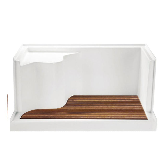 MTI Baths - TEAK SHOWER TRAY FOR MTSB-6032 SEATED END DRAIN