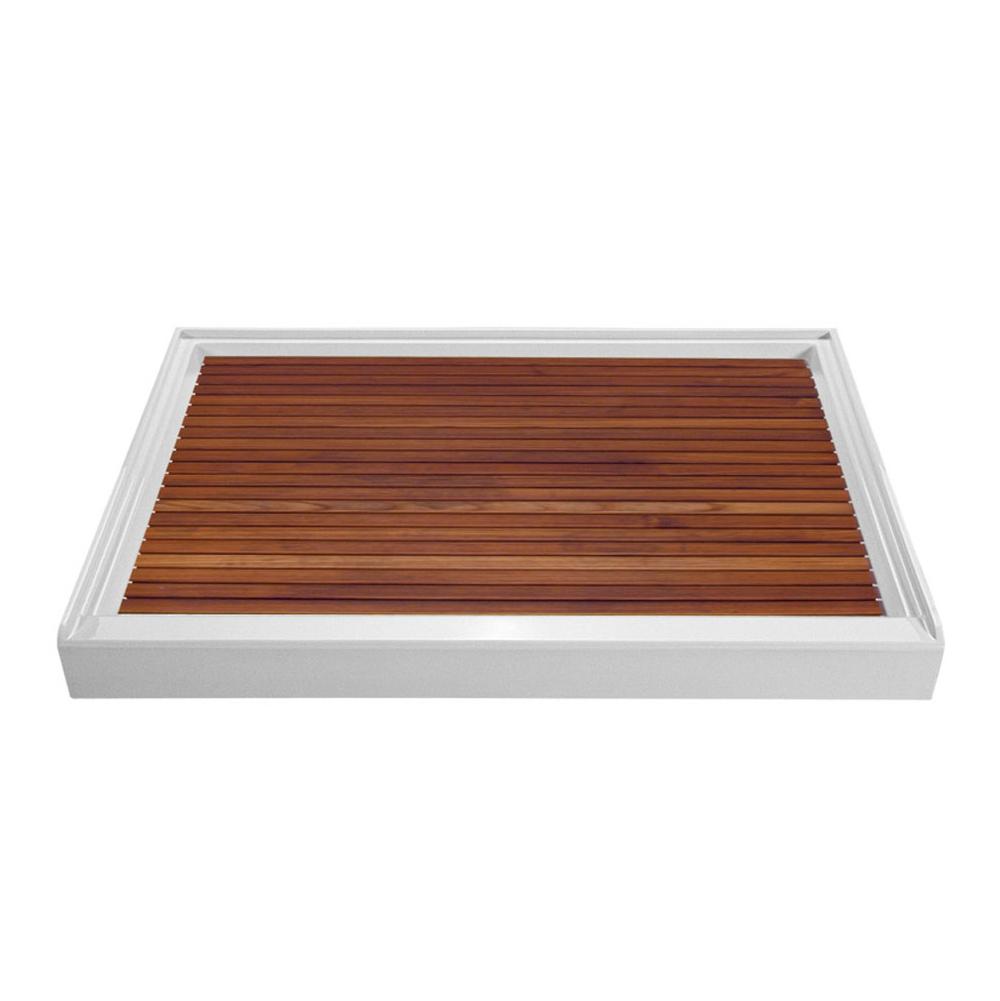 MTI Baths - TEAK SHOWER TRAY FOR MTSB-6036 CENTER DRAIN